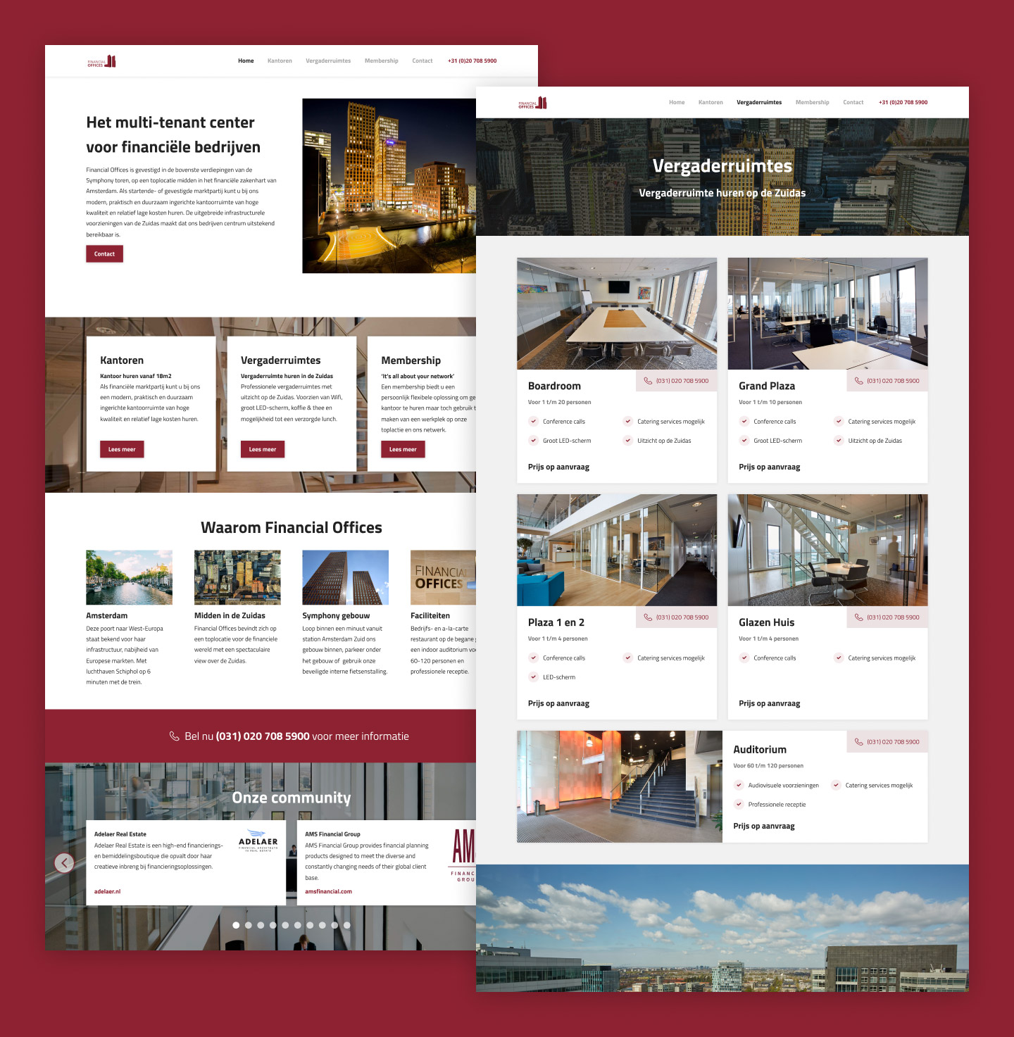 Mockup of the Financial offices website